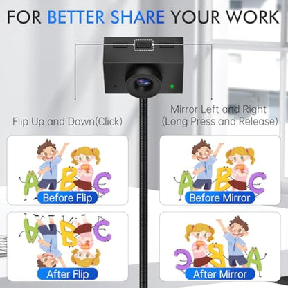 Danyesth Webcam for PC, Laptop Camera USB Webcam with Adjustable Gooseneck, Eye Contact 1080P Computer Camera for Presentation, Desktop Demo, Full-Body View, Video Call, Zoom, Teams, Skype (Black)