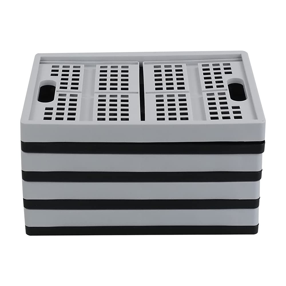 Jandson 16 L Plastic Folding Storage Crate, Black and Gray, 4 Packs