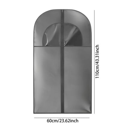 Suit Covers for Men, PEVA Garment Bags with Large Window, Grey, 60x110cm