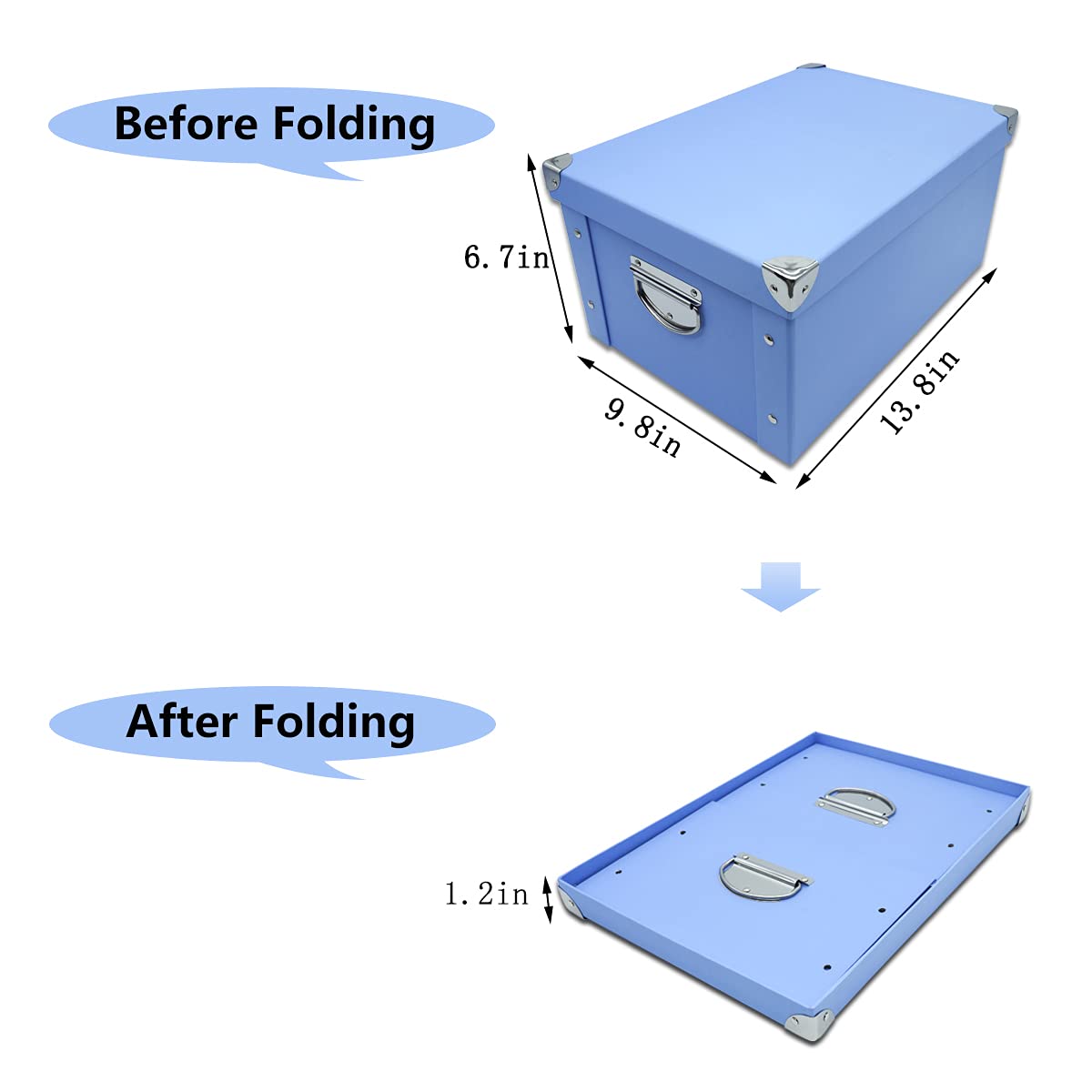 GUOZI Collapsible Storage Box with Lid, Decorative Cardboard File Organizer