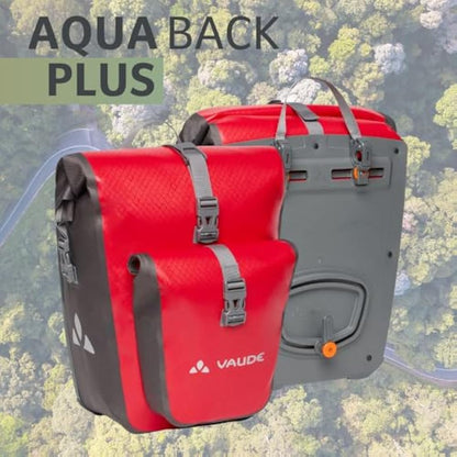 VAUDE Aqua Back Plus Bike Pannier, 2 x Rear Bike Rack Bag Waterproof, 51L Total Volume, Cycling Bag, Easy Mounting - Made in Germany