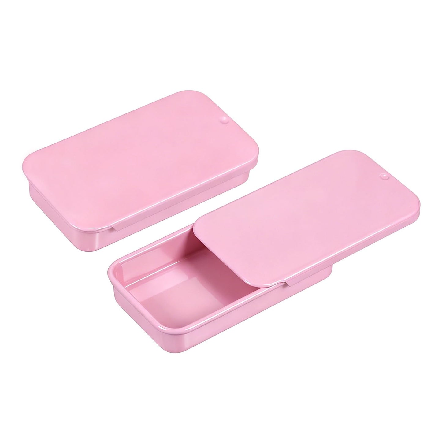 sourcing map 4 Pcs Metal Tin Box Container, 2.4x1.3x0.4 Inch Slide Top Tin Containers Empty Rectangular Storage Box Portable Mini Tin Case for Candy