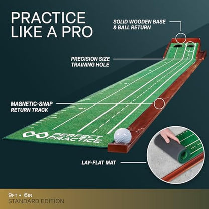 PERFECT PRACTICE Perfect Putting Mat - Official Putting Mat of Dustin Johnson
