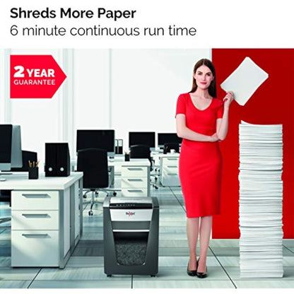 Rexel Momentum X410-SL Slimline Cross Cut Paper Shredder, Shreds 11-10 Sheets (70-80 gsm), 23 Litre Bin, Black, 2104573