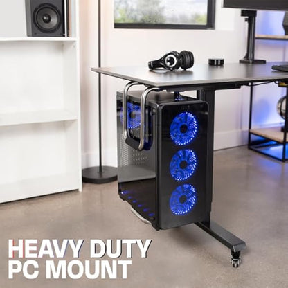 VIVO Heavy Duty Adjustable Under-Desk PC Mount Computer Case Holder Supports up to 66 lbs (MOUNT-PC04A)