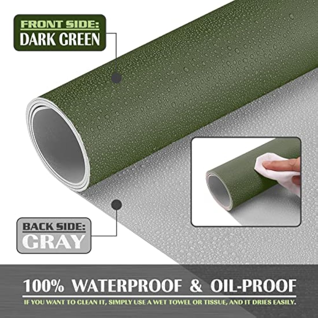 K KNODEL Large Office Leather Desk Mat, Mouse and Keyboard Pad, Computer and Laptop Mat, Desktop Protector and Cover, Writing Pad and Blotter (90x43cm, Dark Green)