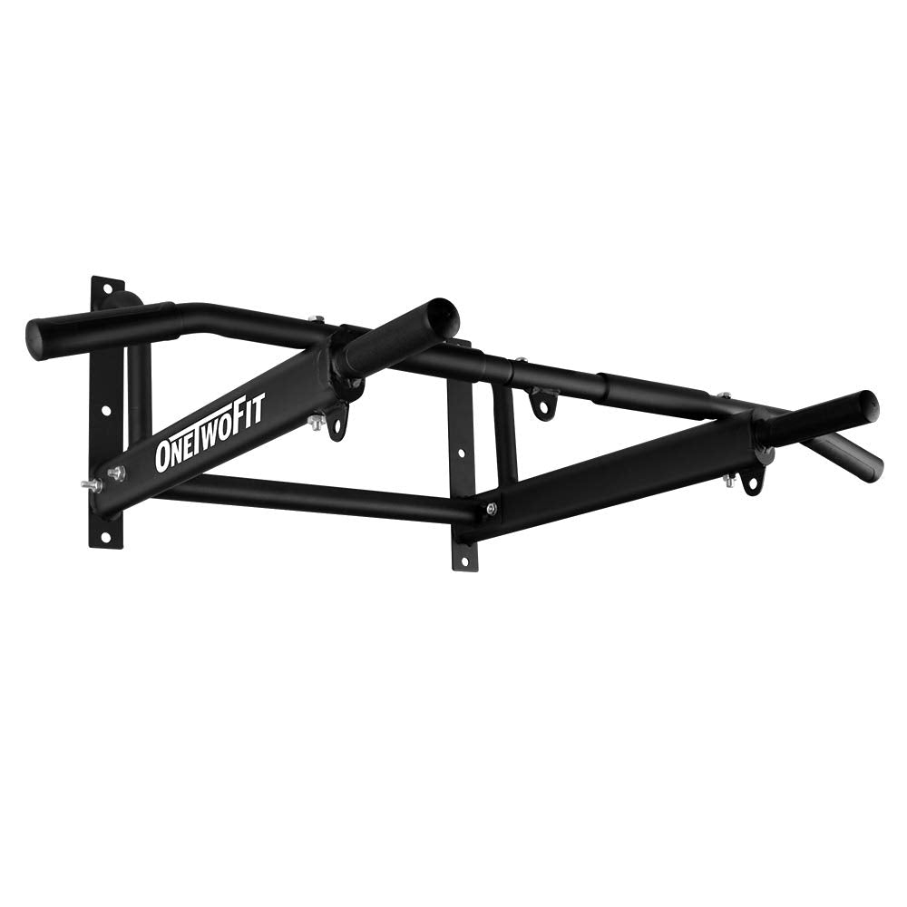 ONETWOFIT Pull Up Bar Wall Mounted Pull Up Bars Home Gym Chin Up Bar With More Stable 6-Hole Design Upper Body Workout Bar (Max Load 200kg)