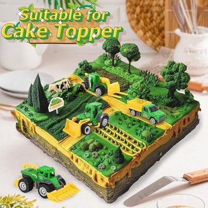 Oriate Children Diecasting Farm Car Tractor Toy Set 6pcs, Harvester, Transporter, Truck, Sprayer Small Farm Toys, Mini Cars Model Christmas, Birthday, 3 Years Old and Up Boys Girls Gifts