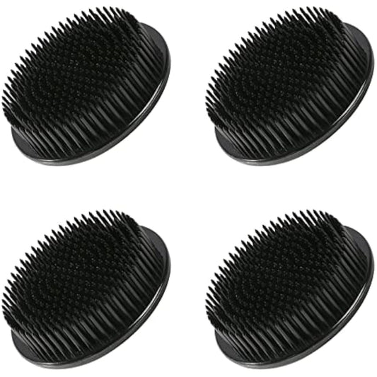 WANDIC Flower Frog, 4 Pcs Round Black Plastic Ikebana Kenzan Frogs Japanese Arranging Holder with 3 Suckers for DIY Flower Art Craft