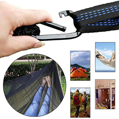 Portable Camping Hammock Set,Single Double Hammock,Mosquito net,rain Shade Tent,high Strength Parachute Fabric Hanging Bed. Suitable for Outdoor,Hiking,Camping, Travel Army Green