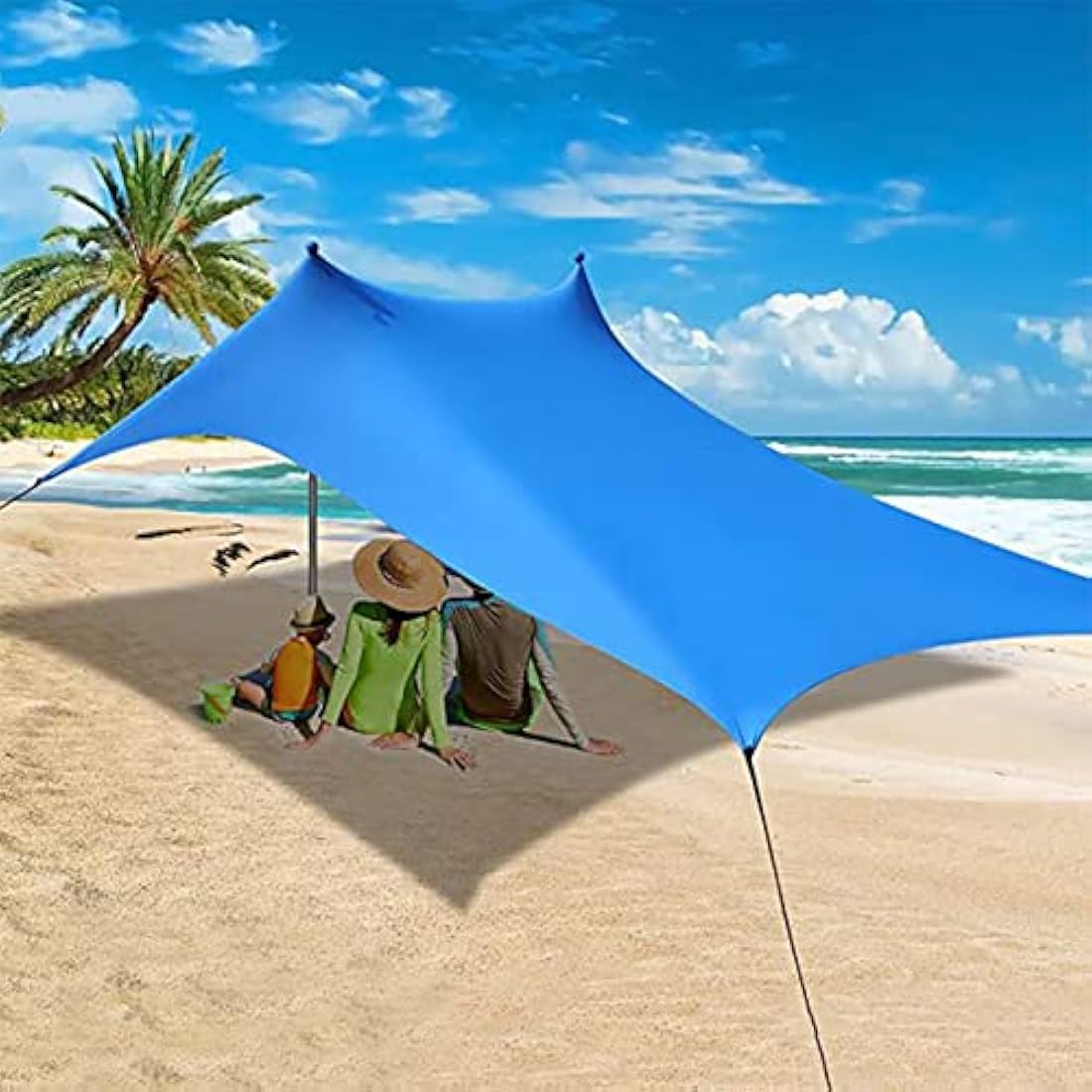 Beach Tent Anti UV Adult Child Ventilation Shelter Family Beach Large Sunshade Portable Canopy (Blue, M)