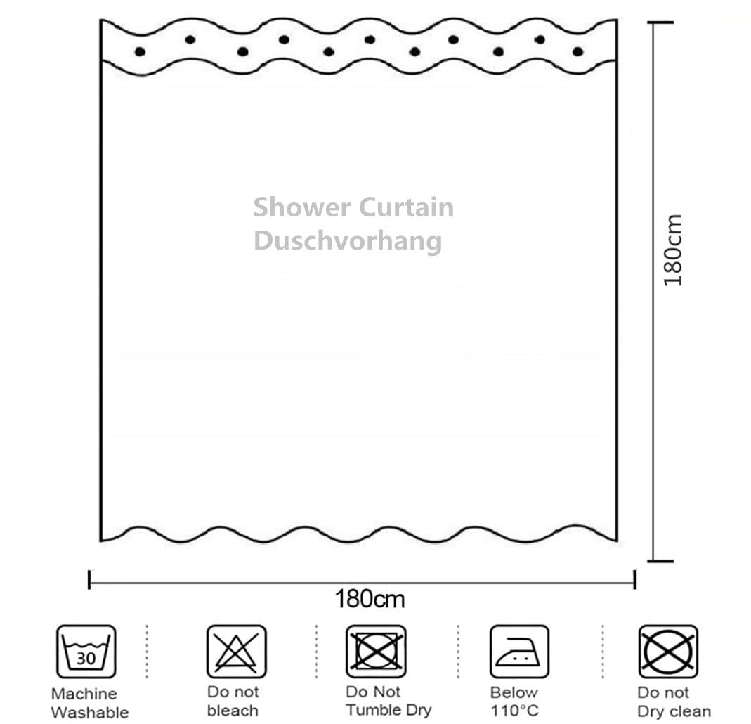 goodbath Garden Shower Curtain, 3D Outdoor Shower Curtains Forest Trees Rose Flowers Floral Anti Mould Waterproof Bath Curtains for Bathroom Wetroom