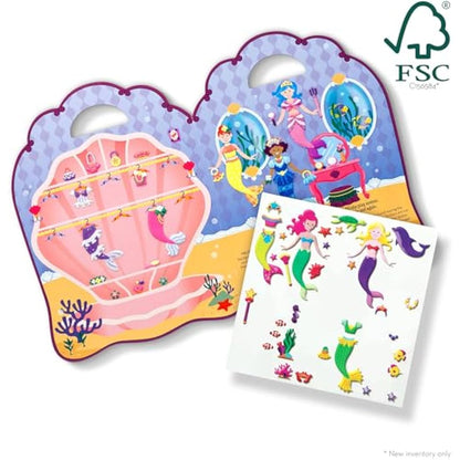 Melissa & Doug Mermaids Puffy Sticker Activity Book – 65 Reusable Stickers with Fold-Out Scenes – Creative Play for Kids Age 4 Plus - FSC Certified