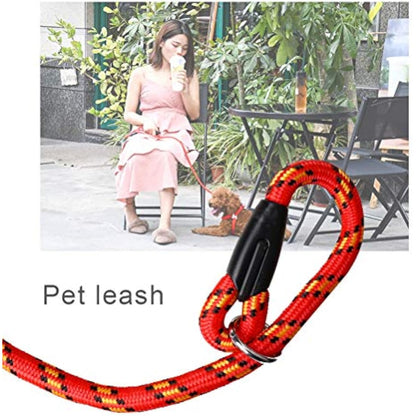 nuoshen Dog Slip Lead,125cm Extremely Durable Strong Dog Training Leash Rope Adjustable Pet Lead Leash for Dogs, Red