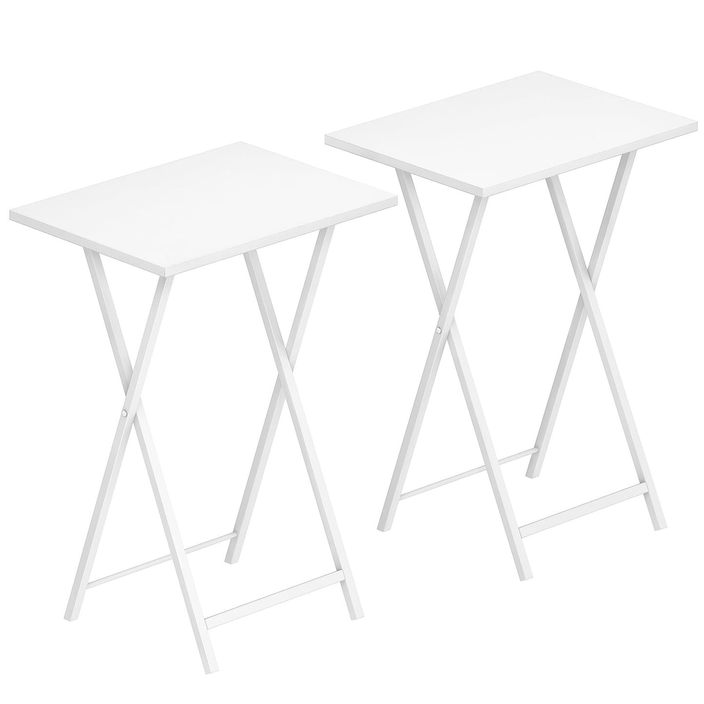 HOOBRO Side Table 2 Set, Folding Tables, TV Tray Table, Snack Table for Eating, Small Sofa End Laptop Drinks Coffee Table for Small Space
