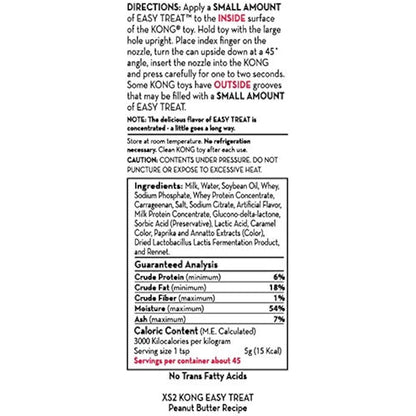 KONG Easy Treat for Dogs - No-Mess Dog Treat Paste - Use with KONG Rubber Toys - Peanut Butter, 227ml