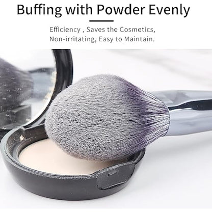 ENZO KEN Natural Purple Badger Hair Makeup Brushes Set Professional, Walnut Makeup Brush Set with Case, Cosmetic Brushes Makeup Set, Natural Bristle Makeup Brush - ShuiMo