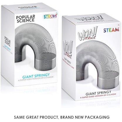 WOW! STUFF Super-Size Metal Spring Toy – Giant Stretchy Slinky for Kids and Adults – Classic Sensory STEM Toy, Performs Tricks, Walks Downstairs, Robust and Durable, Fun for All Ages 5+