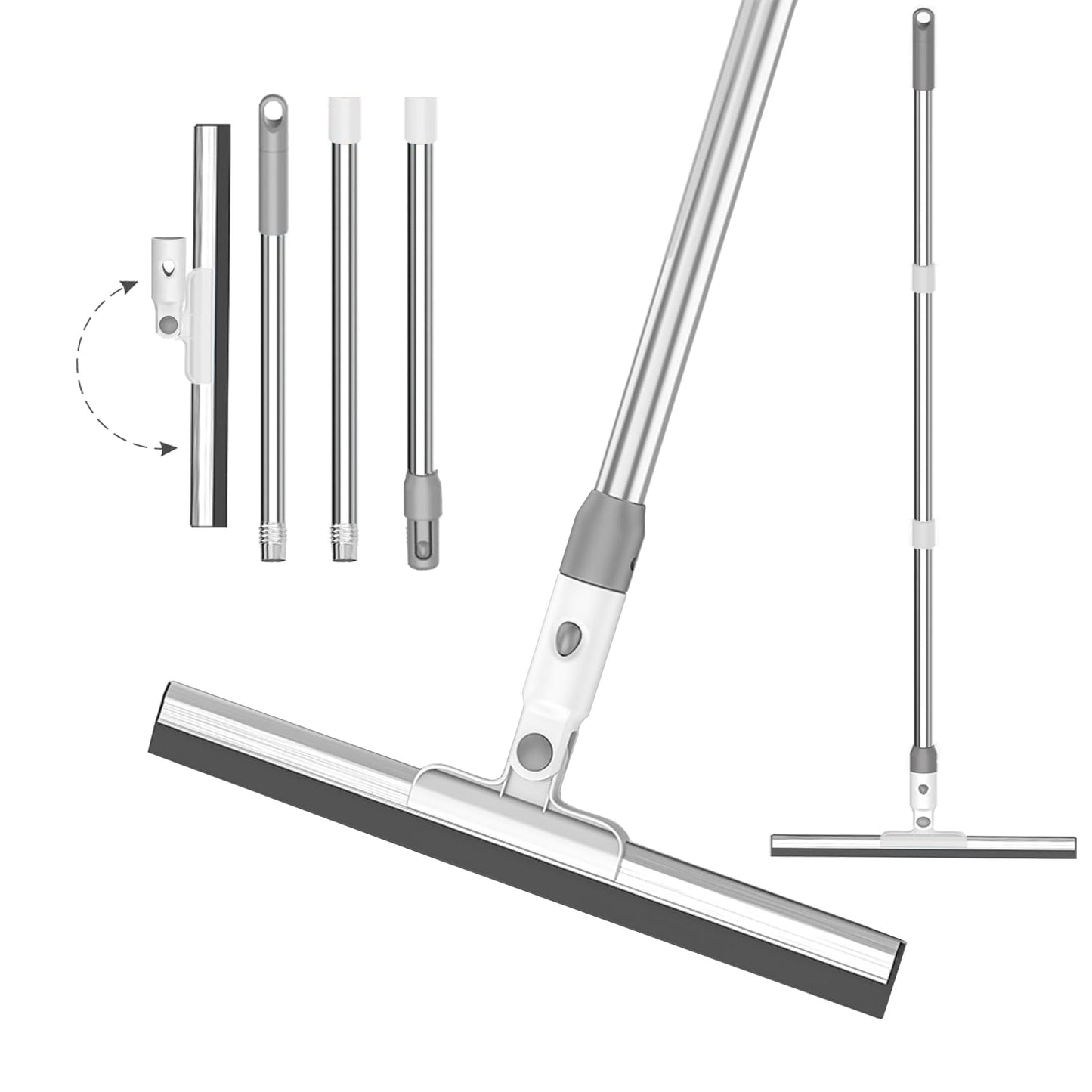 Floor squeegee,140cm Long Handle Professional Squeegee Broom with 3 Part Water Slide Shower Squeegee Window Squeegee Water Wiper Best for Washing,