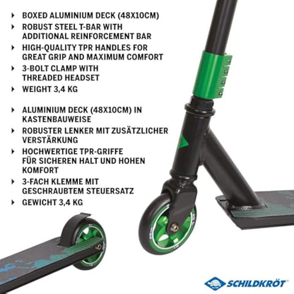 Schildkröt Stunt Scooter Untwist Quality Stunt Scooter with Aluminium Rim 100 mm PU Wheels for Great Tricks and Stunts