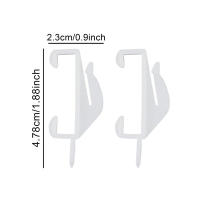 50 PCS White Plastic Curtain Sliding Hooks for Track Window, Shower and Door - Rail Gliders