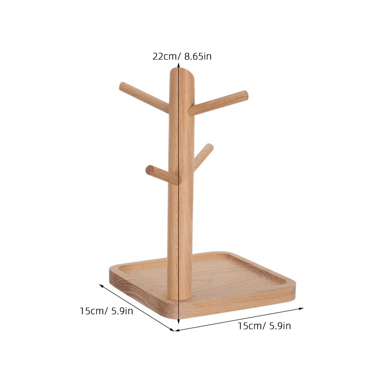 Angoily Entryway Key Holder Jewelry Storage Rack Wooden Key Tray Jewelry Display Holder with Cup Hook for Necklaces Rings Bracelets Watches Tabletop