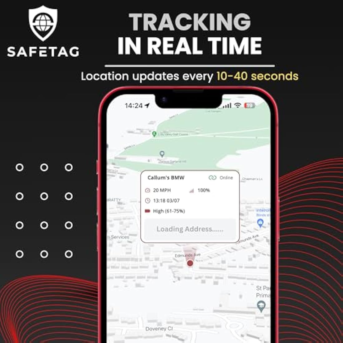 SafeTag Mag 4G – Rechargeable Magnetic 4G LTE GPS Tracker, Car, Van, Motorbike, Caravan, etc. 34-195 Countries, 90 Day Standby, Real Time Tracking and Alerts, 7 Day Free Trial+SIM Included, UK Company