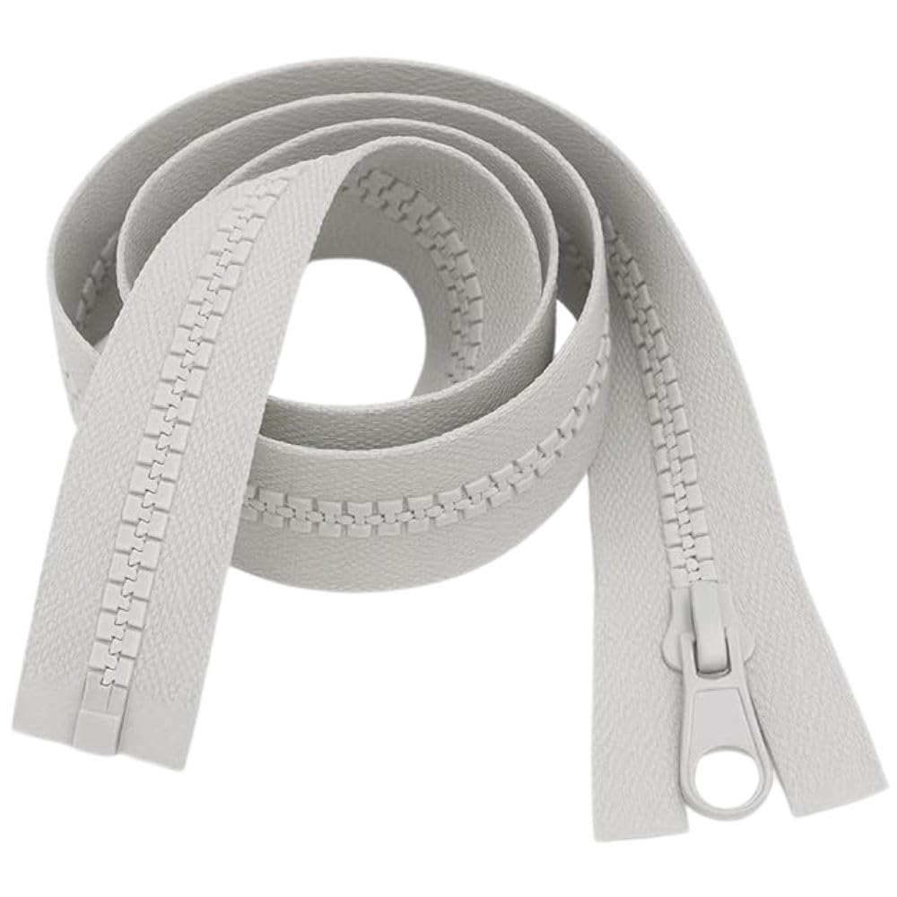 18" (46cm) Light Grey Chunky Zip - Heavy-Duty Open-Ended Separating