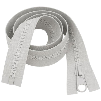 16" 41cm Light Grey Chunky Zip - Heavy-Duty Open-Ended Separating