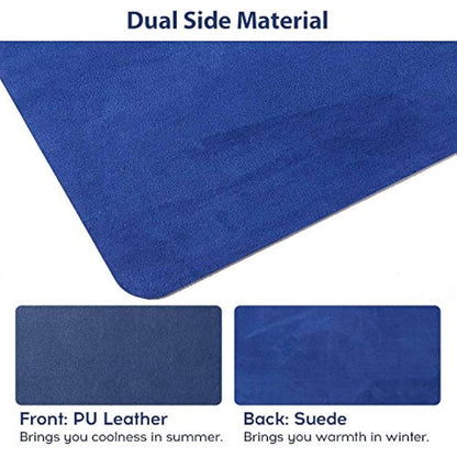 DOBAOJIA Extended Mouse Pad Desk Pad Large 31.5" X 15.7" Large Mouse Mat XL Desk Blotter Writing Pad for Laptop/Office/Home, PU Leather Waterproof +Suede Non-Slip (Dark Blue)