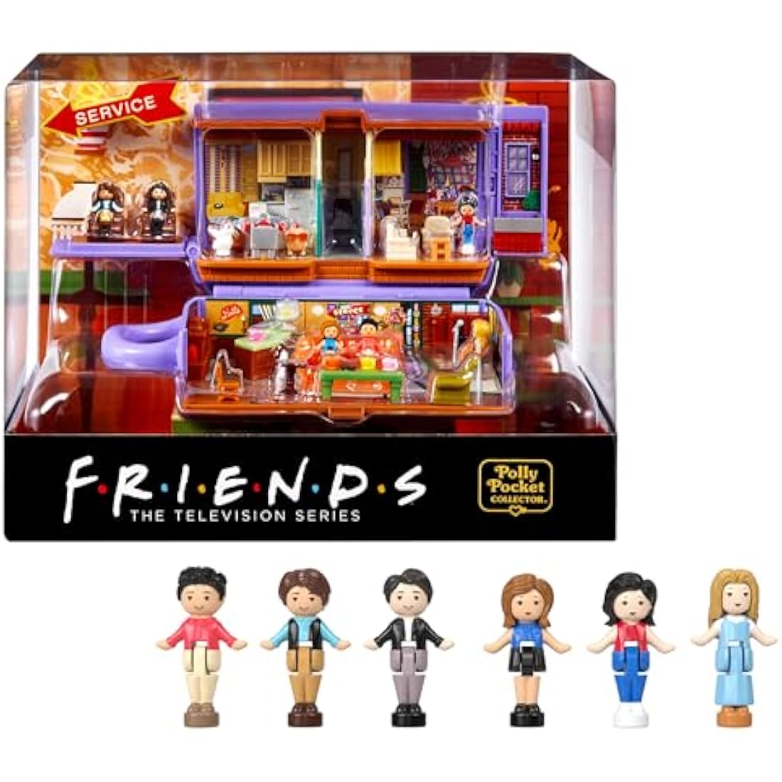 Polly Pocket Playset, Friends Compact with 6 Dolls and 9 accessories, HKV74