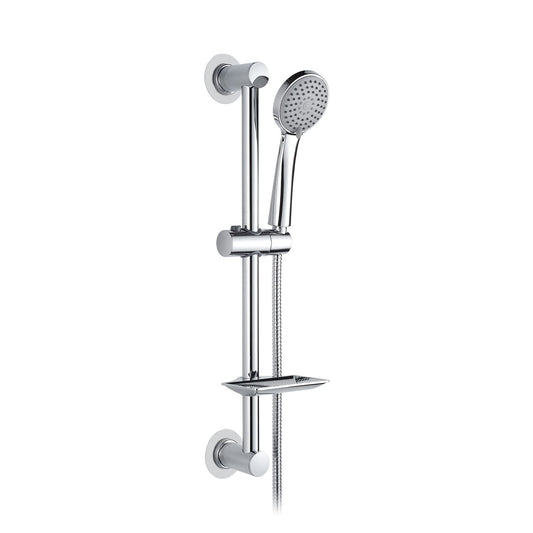 Ibergrif M20903-1 Shower Riser Rail, Nail-Free Shower Slide Bar with Shower Head,170CM Shower Hose,Shower Head Holder and Soap Dish, Adjustable Shower