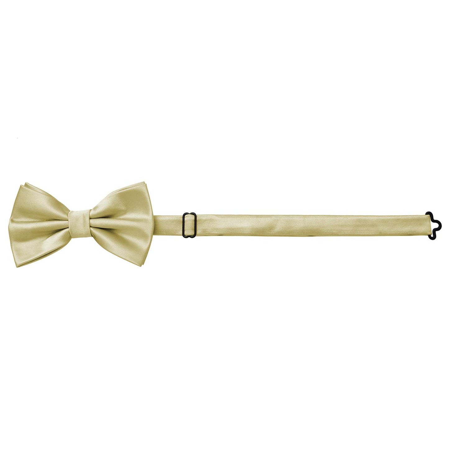 MASADA bow tie fawn champagne - men's accessory in silk-look, continuously adjustable, handmade with hook closure - 12 x 6 cm