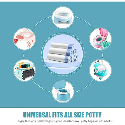 Portable Travel Potty Chair Liners Bags Universal with Drawstring For Toddler Potty Training Toilet Seat Disposable Cleaning Bag For Kids Toddler Adults Pet Outdoors-90 PCS(45 * 50CM)