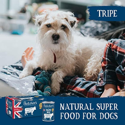 BUTCHER'S Wet Dog Food Tin Cans Grain Free Tripe Mix 9.6kg (24 x 400g)