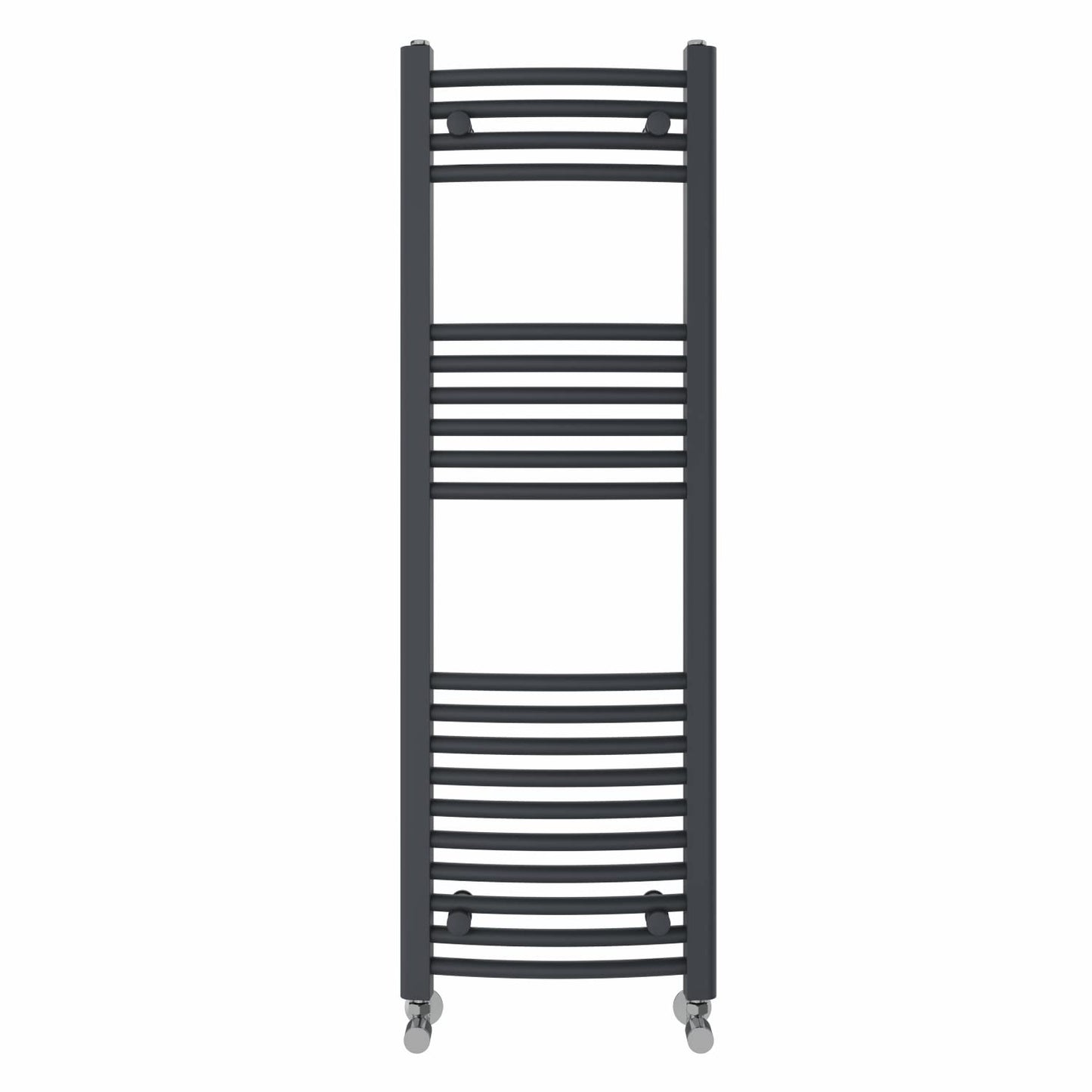 NRG Anthracite Heated Towel Rail Curved Designer Radiator - 1200×400mm