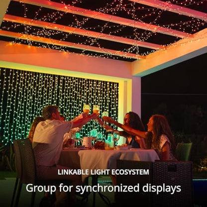 Twinkly Strings 250 LED RGB, LED Light String for in- and Outdoor, Smart LED Lights, Mappable LEDs, Compatible with Alexa and Google Home, IP44, Controlled by App, Black Wire, 20m