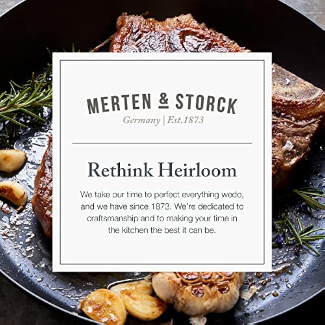 Merten & Storck Pre-Seasoned Carbon Steel Induction 26cm Frying Pan Skillet, Non-Stick with Use, Oven Safe and Broiler Safe up to 315°C, Browning, Grill, Sear, Saute, Black