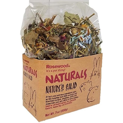 Rosewood Naturals Nature’s Salad, Small Animal Treat for Rabbits, Guinea Pigs, Chinchillas, Degus, Hamsters, Gerbils, Mice and Rats, 200g