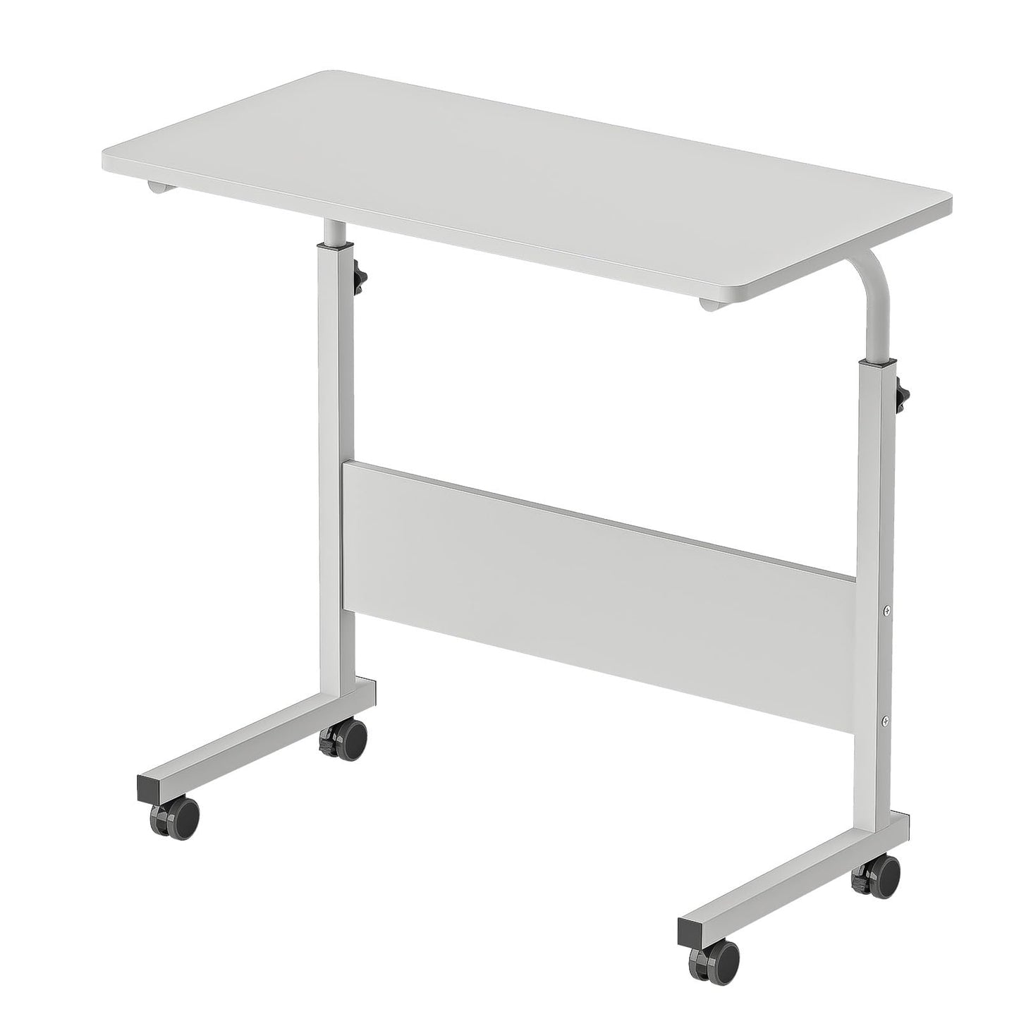 sogesfurniture Height-adjustable laptop table, laptop stand, computer desk with wheels, mobile side table, care table for bed and sofa