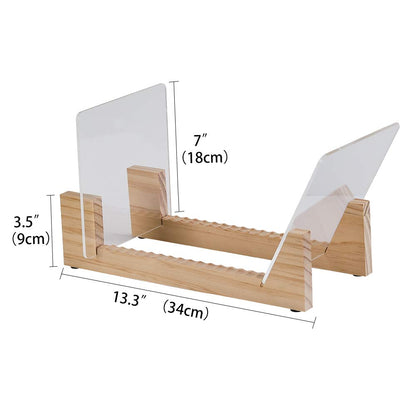 Tincogo Vinyl Record Storage Holder Record Stand Album Storage Display Stand-Store and Holds Up to 50 Albums,DVDs,or CDs-Solid Pine Wood with Crystal