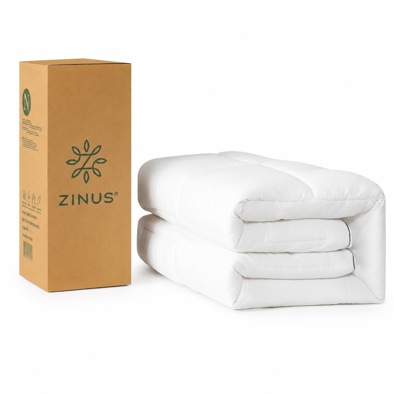 Zinus Mattress Topper, Polyester, White, 90 x 190 cm