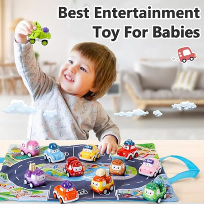 SYHLN Toys for 1 Year Old Boys Gifts,12 Pcs Baby Boy Car Toys Pull Back Cars, Easter Gift for Childrens Toddler Toys Age 1-3 Years,Birthday Gift for Girls