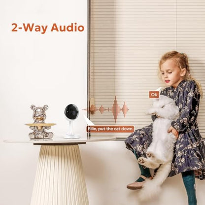 owltron 2K Indoor Camera 2 Pack, 2.4GHz Home Security Cameras for Baby & Elder, Motion Detection, Night Vision, 2-Way Talk WiFi Camera, Baby Monitor Works with APP & Alexa