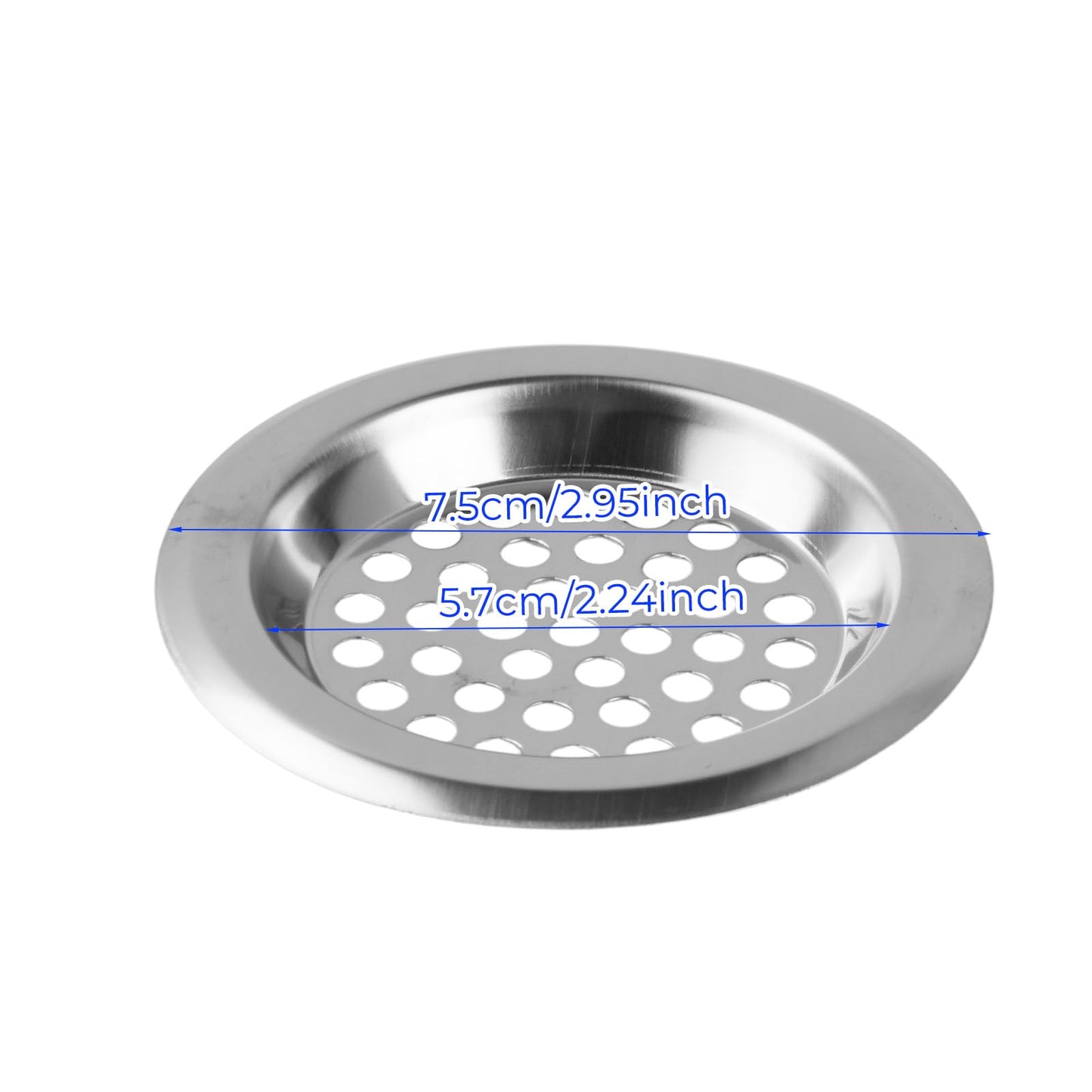 2 Pack Stainless Steel Sink Strainer Plug, 7.5cm External Diameter & 5.7cm Inner Diameter, Drain Protector Filter for Kitchen Bathtub Bathroom Shower