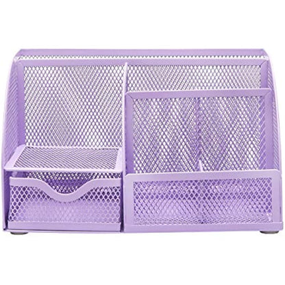 EXERZ Desk Organiser/Mesh Desk Tidy Caddy/Pencil Holder Multifunctional with 7 Compartments
