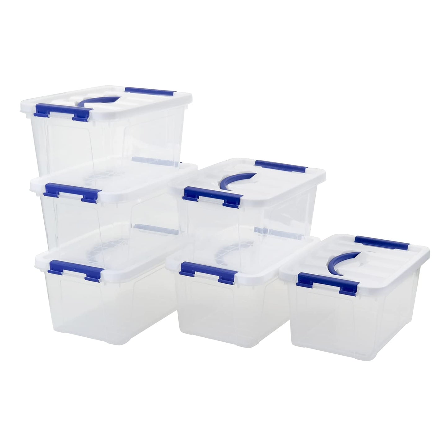 Joyeen 5.5 Liter Plastic Storage Boxes, 6-pack Plastic Clear Boxes with Lids