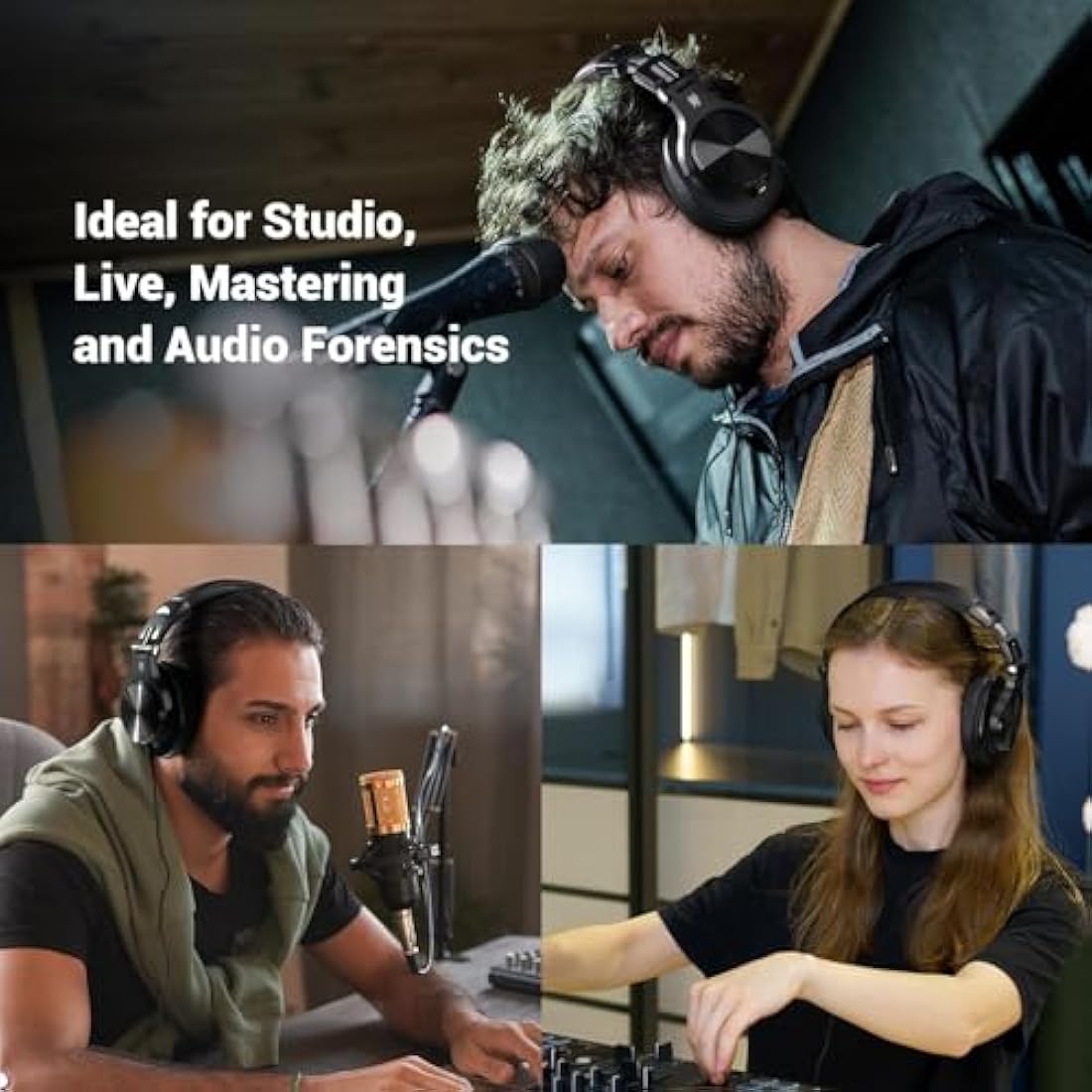 OneOdio A70 Bluetooth Headphones Over Ear, 72 Hrs Playtime, Monitor Level Stereo Sound Quality, Foldable Wireless＆Wired DJ Headphone, Professional Studio Headphones for DJ/TV/PC/Phone