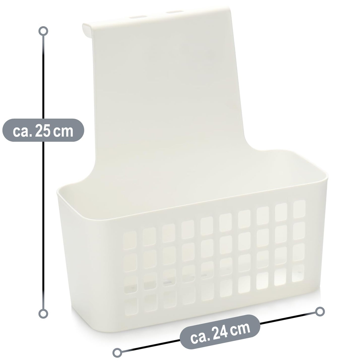 com-four® 2x Hanging basket, Robust storage box made of plastic