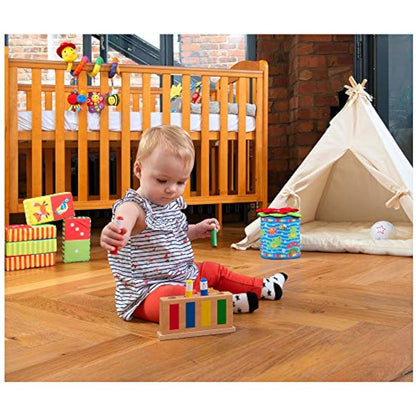 Galt Pop-Up Toy - Colourful Wooden Sensory Toy for Boys and Girls -Early Learning Cause and Effect Toy for Colour Recognition and Motor Skills Development - First Birthday Gift for Ages 12 Months Plus